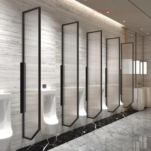 China Public Tempered Glass Urinal Screen Partition Cubicle Toilet WC Divider Board wholesale