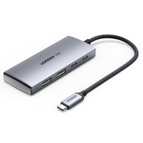 USB C Hub 10Gbps, 4 Ports USB 3.2 HUB with 2 USB-C 3.2 and 2 USB-A 3.2, USB Port Extender for MacBook