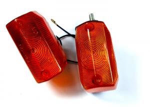 China Plastic Motorcycle Winker Lamp / Turn Light V50 F And R Orange Cover White Case wholesale