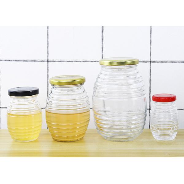 4 Oz Honey Jars Transparent Spiral Storage Tank High Borosilicate Glass
