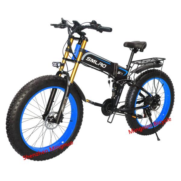 1kw Motor Folding Fat Tyre Electric Bike , ODM Electric Assist Mountain Bike