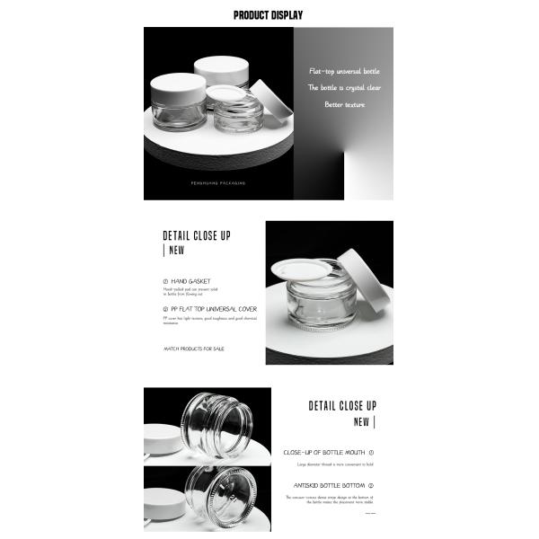 Glass Cream Jar Packaging 20g 30g Cosmetic Glass Cream Jars For Moisturizer Container