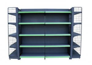 China Iron Steel Plating Black Supermarket Display Racks With Grid And Mesh Panel wholesale