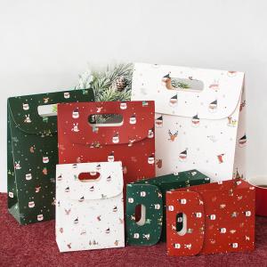 Custom Printed Christmas Gift Bags Kraft Paper Flip Top