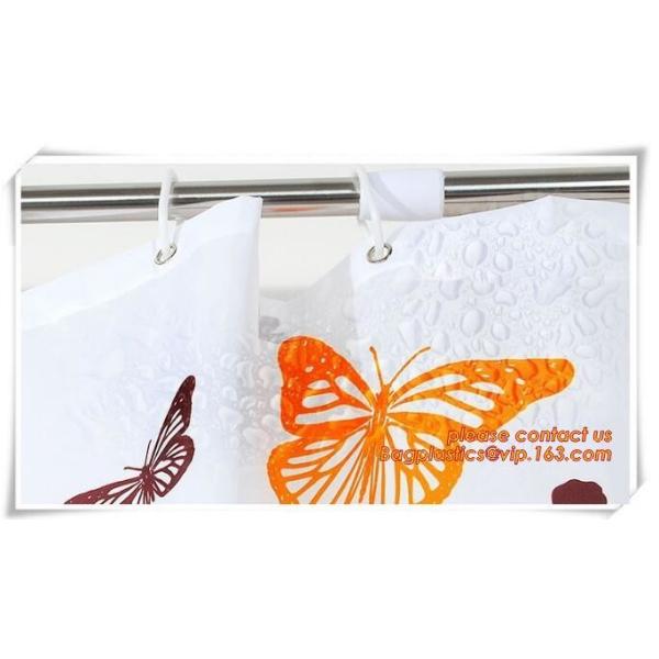 Custom Polyester Printing Shower Curtain, waterproof fireproof hook kids bathroom shower curtains, PEVA Shower curtain f