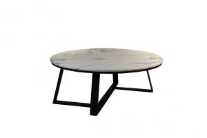 China Metal Frame Round Wood Coffee Table ODM For Modern Home Furniture wholesale