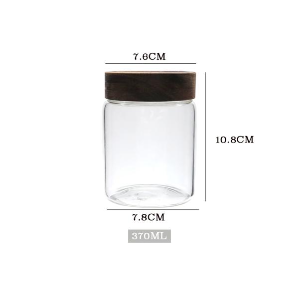 Clear Borosilicate Empty Glass Jars With Sealed Bamboo Lid Durable