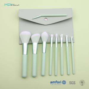 ISO9001 Plastic Handle 9pcs Makeup Brush Set With Bag