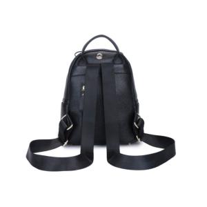 Real Cow Leather Multifunctional Bag , Large Capacity Student Black Backpack