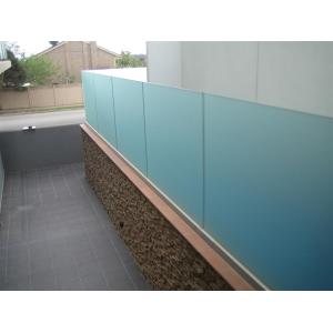 Buy cheap Acid Etched Tempered Glass Fence , Tempered Glass Railings For Decks from wholesalers