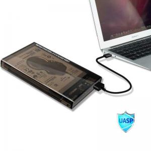 China USB3.0 Port Hard Drive Enclosure 2.5 inch HDD SSD Portable Case Transparent External Box wholesale