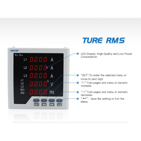 Slim model Three phase multi amp volt Hz digital multi panel Meter 010v meter