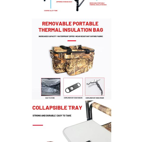 Outdoor Folding Heated Chair Camping Chair With Usb Charging With Heating Pad