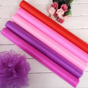 China High Density Soft Silk Organza Fabric 100cm 150cm Wedding Decoration Tulle Roll wholesale
