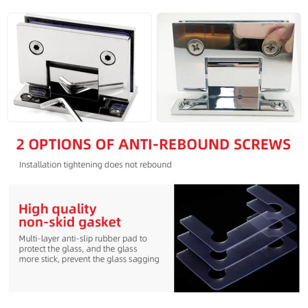 Modern Design Glass Hinge 90 degree Stainless Steel Shower Kit with Gold Hardware Fittings