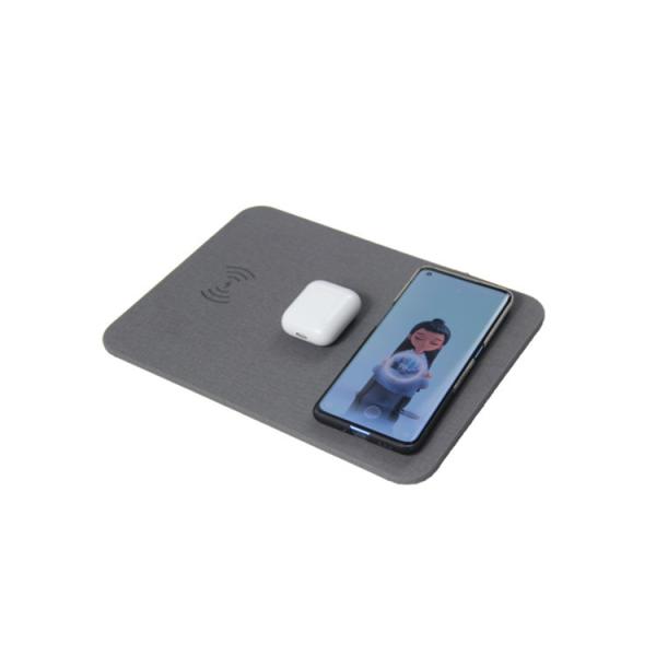 FCC Office PU Leather Mouse Pad Mobile Phone Wireless Charging