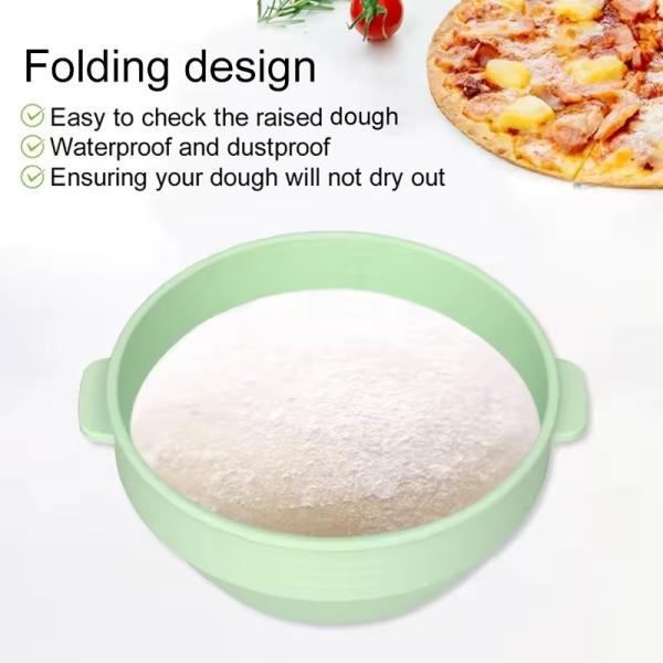 Upgraded Silicone Sourdough Bread Proofing Basket With Handles - Reinforced Rim Support, 9 Inch Round Foldable Bowls For Sourdough Bread Baking, Oven