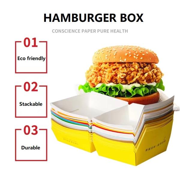 Personalized Food Catering French Fry Serving Containers Food Grade Corrugated Kraft Cardboard Paper