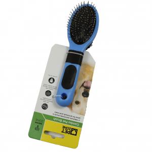 China Dog Double Sided Pet Comb For Grooming Rubber Shedding Pet Grooming Dual Sided Comb 206mmx57mmx57mm wholesale
