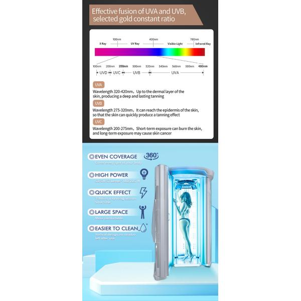 Hotsale Vertical Solarium Stand up Tanning Bed Indoor Sunbed Machine Down Home Tanning Bed Booth Taning Machine Solarium Sunbed for Skin Tanning