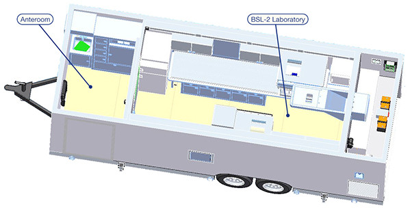 ISO Mobile PCR Cabin Laboratory 30 KW Prefab Cleanroom Container with Cleanroom Wall System