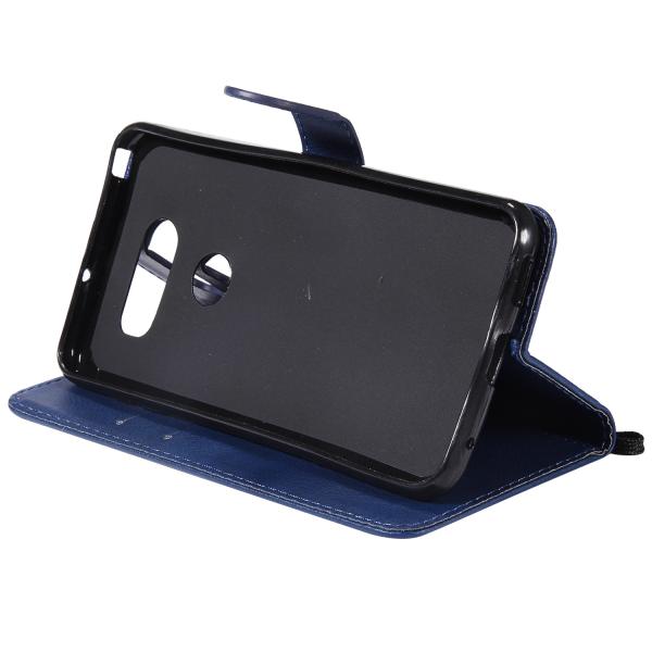 LG V30 Pure Color Leather Wallet Protective Case with Card Slots