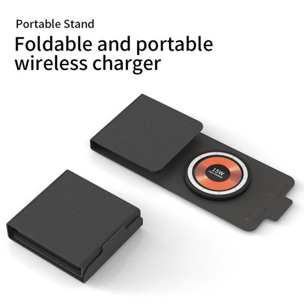 Transparent Portable Folding Fabric 15W Magnetic Qi Wireless Phone Charger For Iphone 14 Pro Max