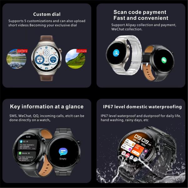 S20 Max Smart Watch IP67 Fitness Tracker Leather Belt Smart Watch With Rugged Screen