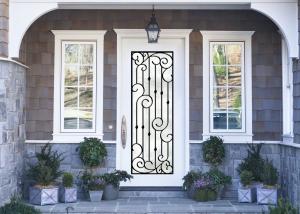 China Antiseptic Custom Wrought Iron Doors With Glass Inspiration Craftsmanship wholesale