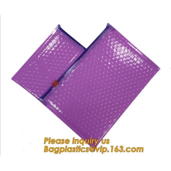 Promotional inner package shipping slider bubble bag,Plastic clear bubble bag with zip lock slider zipper bagease pack