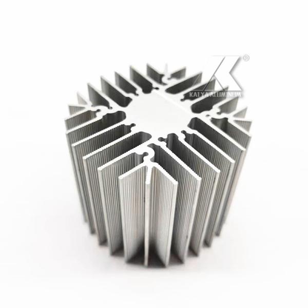 Round Anodized Heat Sink Aluminum Profiles 6063 T5 AL Grade