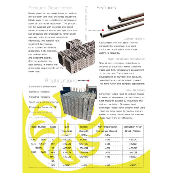 High Strength Aluminum Tubing Round Aluminum Tube Flat Plate Solar Collector 3003 H12 5