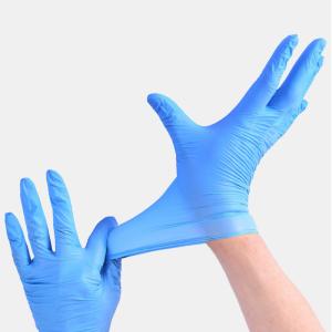 China 9 Inch Blue Disposable Medical Nitrile Hand Gloves Smooth Surface on sale