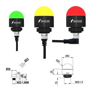 China DC 24V LED Indicator Lamp 35mm Hemisphere 3 Color Signal Indicator Light With RYG Color wholesale