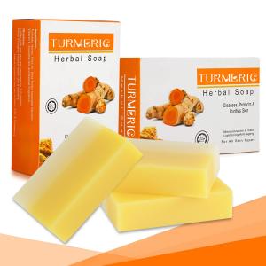 China Solid Homemade Tumeric Soap Body Cleaning Organic Glycerin Soap on sale