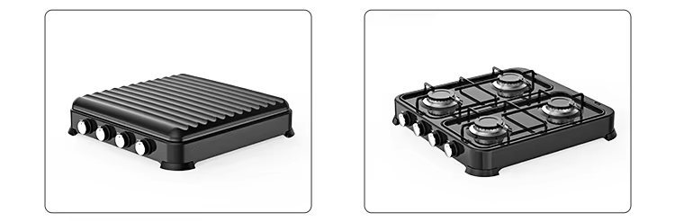 Household Cooking 4 Burner Camping Stove Professional Corrosion Resistant