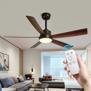 China 3 to 6 Blades Modern LED Ceiling Fans Remote Control Enabled English Operating Language Providing Quiet Cooling and LED Lighting on sale