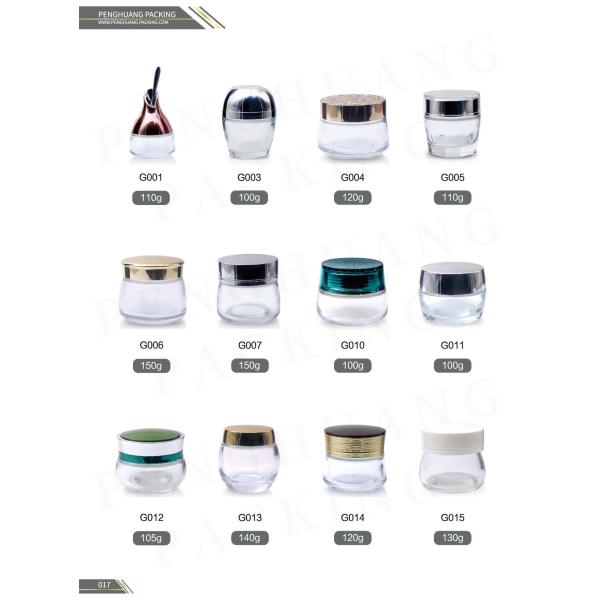 3ml 15ml 20ml Cosmetic Cream Jar Glass Clear With Gold Lids