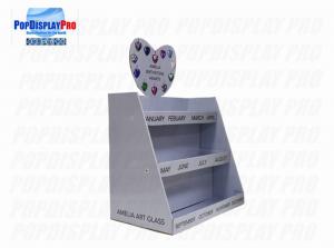 China Birthday Gifts Cardboard Counter Display 3 Tiers Promoting For Birthstone Hearts wholesale