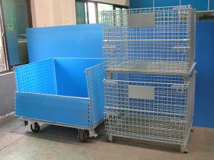 China Galvanised Foldable Pallet Wire Storage Cages Containers , Security Cages For Storage on sale