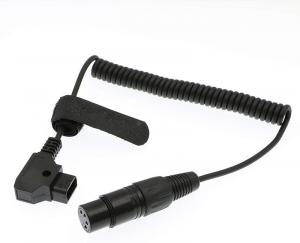 China XLR 4 Pin Female To D Tap Coiled Power Cable For Practilite 602 DSLR Camcorder Sony F55 SXS Camera wholesale