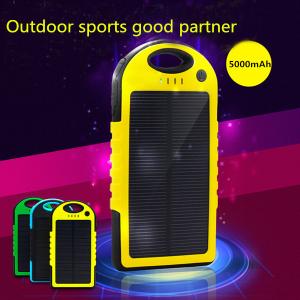 China Travel Camping double usb solar mobile phone battery charger 5000mAh on sale