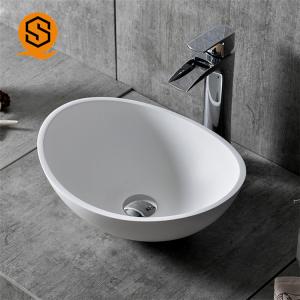 China Seamless Joint Solid Surface Wash Basin Countertop For Villa on sale