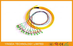 China Patch Panel APC / FC Fiber Optic Pigtail / Patch Cords 8 Cores 12 Cores Green Tight Buffer on sale