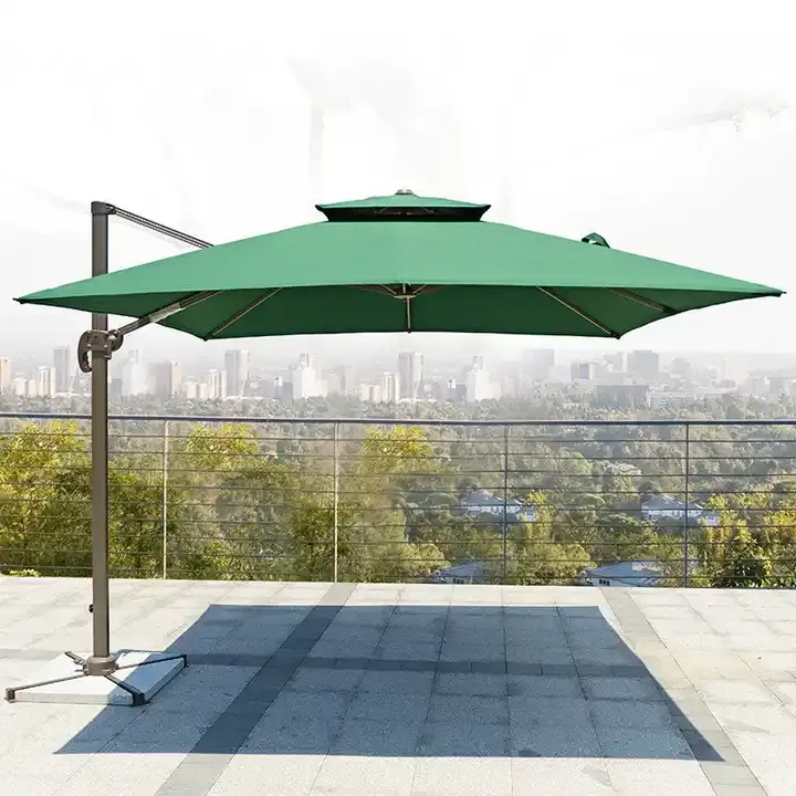 Green Aluminum Umbrellas Commercial Use Sunshade Aluminum Umbrella For Pool