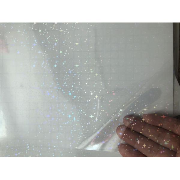 Transparent Self Adhesive Holographic Sticker Film Waterproof For Iridescent Lamination