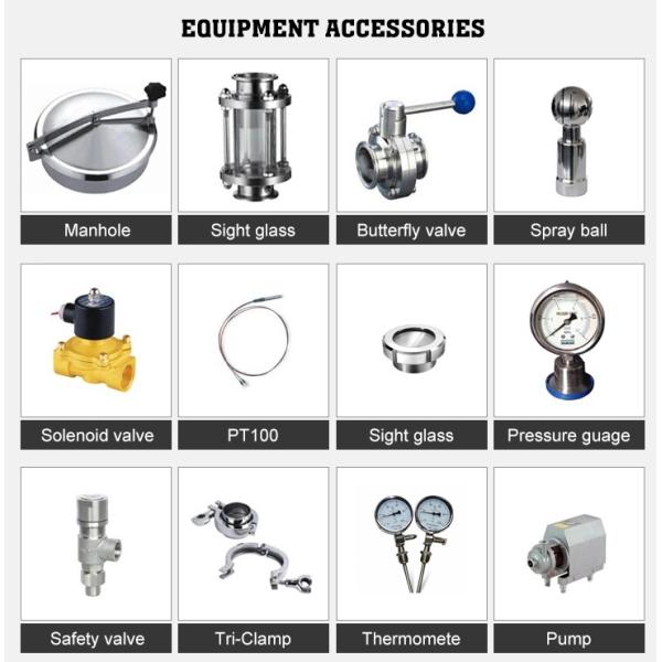 SS304 Beer Fermenter 500L Double Skin Pressure Tank