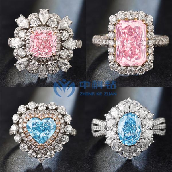 18K White Gold Lab Created Diamonds Engagement Ring 1.05ct Fancy Vivid Yellow