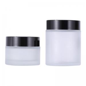 China 60ml 120ml Frosted Glass Cream Jar 30cl Glass Candle Jar With Lid wholesale