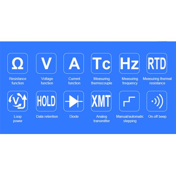 Digital Multimeter Process Calibrator Signal Source CAT IV 600V With 40MΩ Resistance RTD RSKEJTNB Cu50 Pt100